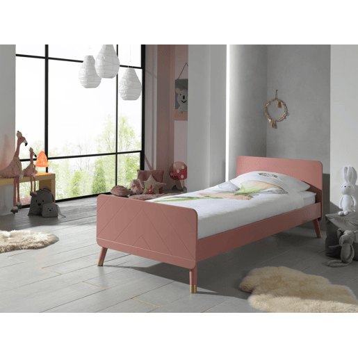 Cama de solteiro infantil BILLY KSB005 90x200 cm Rosa