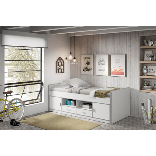 Cama de solteiro infantil BONNY KSB005 90x200 cm Branco