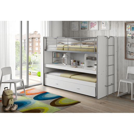Cama de solteiro infantil BONNY KSB005 90x200 cm Branco