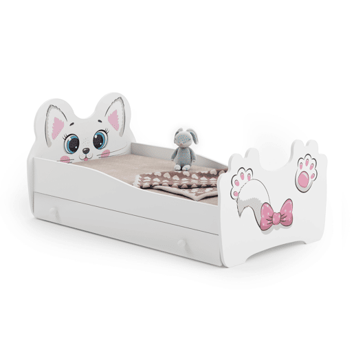 Cama de solteiro infantil ANIMALS KSB015 70x140 cm Branco Cama de solteiro infantil ANIMALS KSB015 70x140 cm Branco