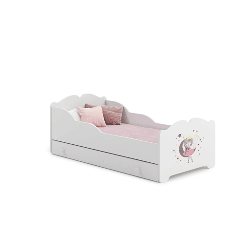 Cama de solteiro infantil ANNA KSB015 70x140 cm Branco