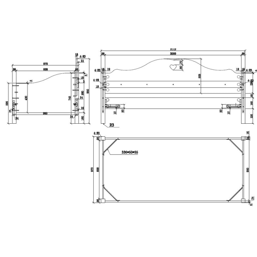 Cama de solteiro infantil AMORI KSB005 90x200 cm Branco