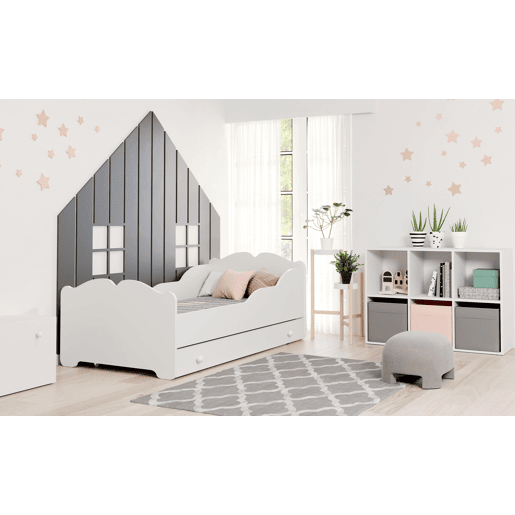 Cama de solteiro infantil ANNA KSB015 70x140 cm Branco