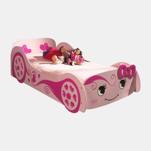 Cama de solteiro infantil AUTO KSB005 90x200 cm Rosa