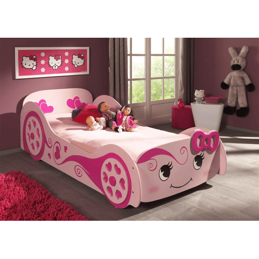 Cama de solteiro infantil AUTO KSB005 90x200 cm Rosa
