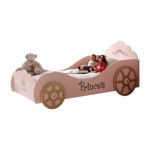 Cama de solteiro infantil AUTO KSB005 90x200 cm Rosa