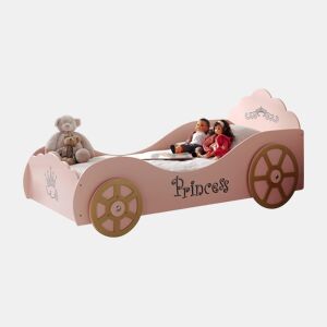 Cama de solteiro infantil AUTO KSB005 90x200 cm Rosa