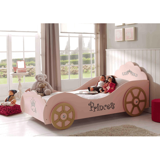 Cama de solteiro infantil AUTO KSB005 90x200 cm Rosa