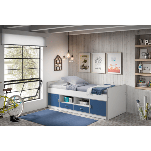Cama de solteiro infantil BONNY KSB005 90x200 cm Azul