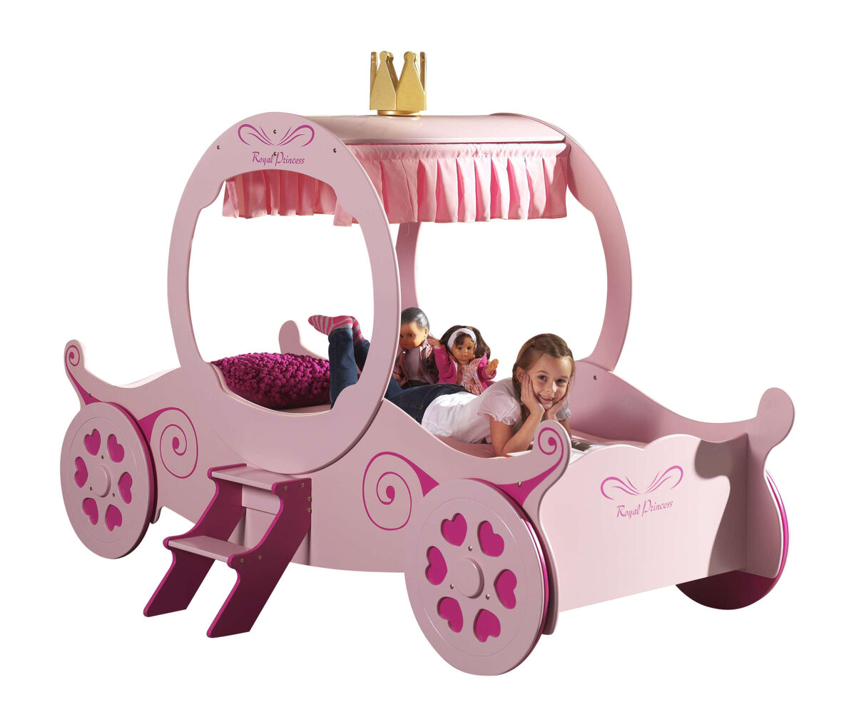 Cama infantil auto ksb005 168x240x168 rosa