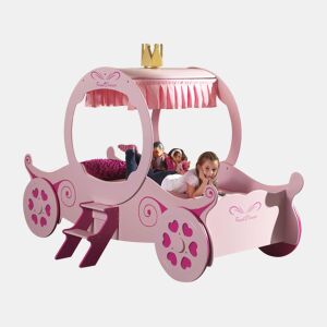Cama de solteiro infantil AUTO KSB005 90x200 cm Rosa
