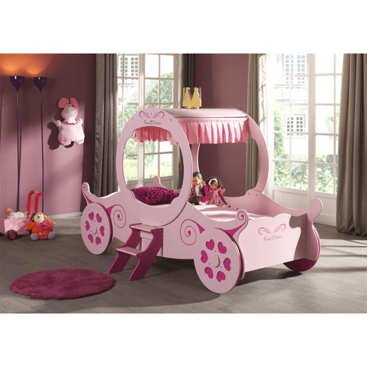 Cama de solteiro infantil AUTO KSB005 90x200 cm Rosa