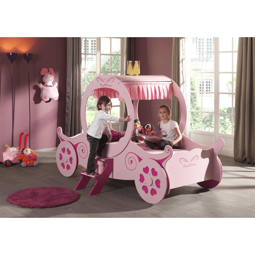 Cama de solteiro infantil AUTO KSB005 90x200 cm Rosa