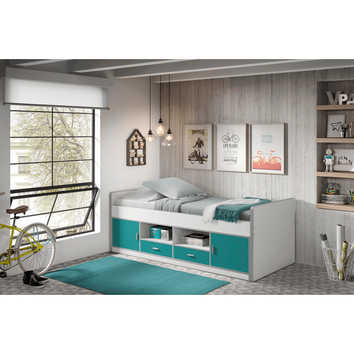 Cama de solteiro infantil BONNY KSB005 90x200 cm Azul