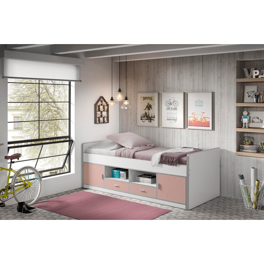 Cama de solteiro infantil BONNY KSB005 90x200 cm Rosa