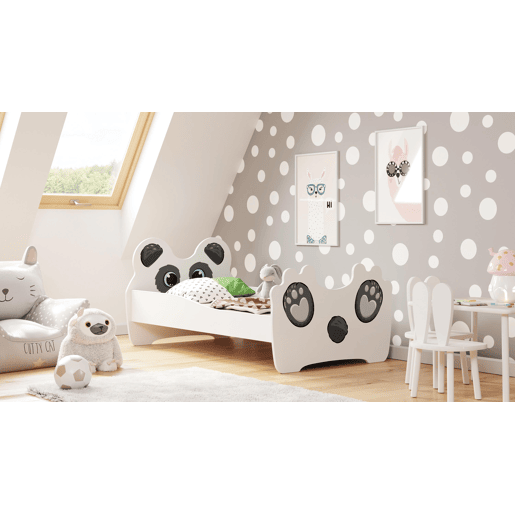 Cama de solteiro infantil ANIMALS KSB015 70x140 cm Branco