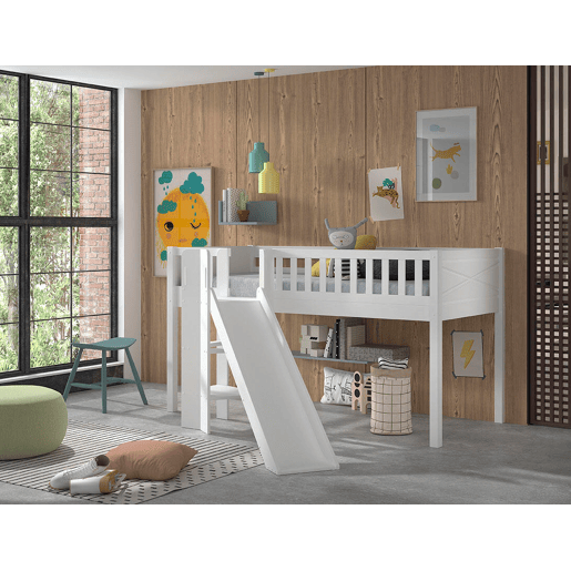 Cama loft SCOTT LB005 90x200 cm Branco