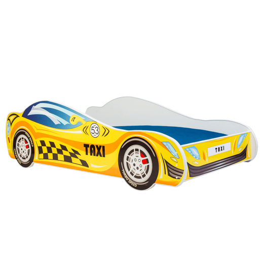 Cama de solteiro infantil CAR KSB001 80x160 cm Amarelo