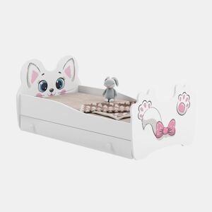 Cama de solteiro infantil ANIMALS KSB001 80x160 cm Branco