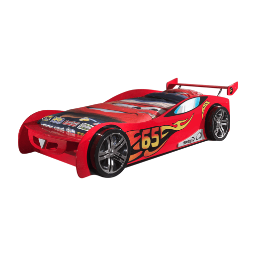 Cama de solteiro infantil AUTO KSB005 90x200 cm Vermelho