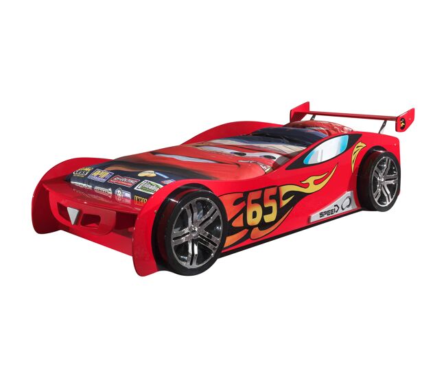 Cama infantil auto ksb005 111x247x66 rojo