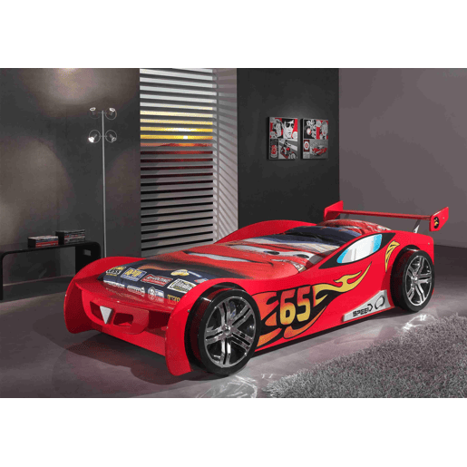 Cama de solteiro infantil AUTO KSB005 90x200 cm Vermelho