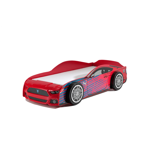 Cama de solteiro infantil AUTO KSB005 90x200 cm Vermelho