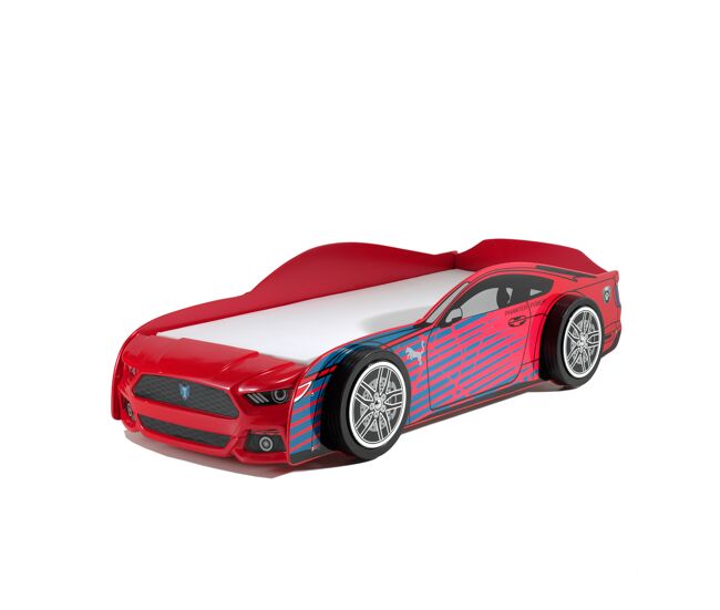 Cama infantil auto ksb005 111x227x60 rojo