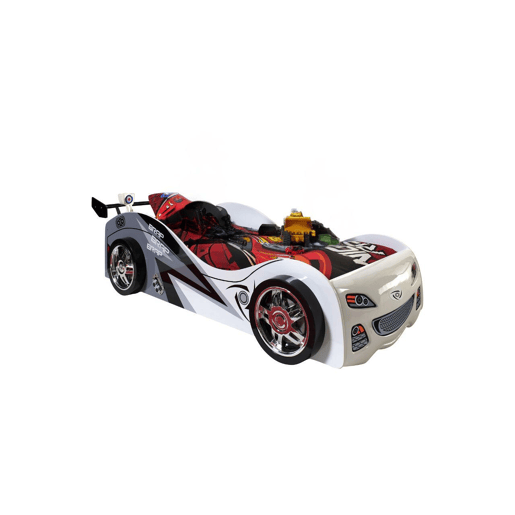 Cama de solteiro infantil AUTO KSB005 90x200 cm Branco Cama de solteiro infantil AUTO KSB005 90x200 cm Branco