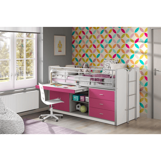 Cama de solteiro infantil BONNY KSB005 90x200 cm Rosa