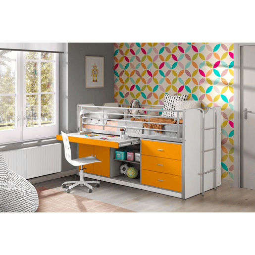 Cama de solteiro infantil BONNY KSB005 90x200 cm Laranja