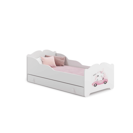 Cama de solteiro infantil ANNA KSB015 70x140 cm Branco