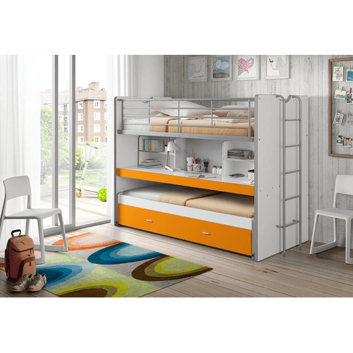 Cama de solteiro infantil BONNY KSB005 90x200 cm Laranja