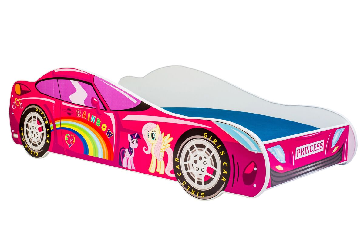 Cama infantil car ksb001 84x165x49 rosa