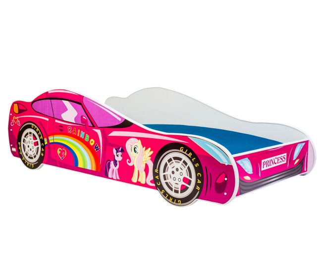 Cama infantil car ksb001 84x165x49 rosa