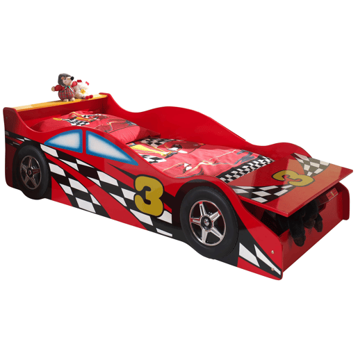 Cama de solteiro infantil AUTO KSB015 70x140 cm Vermelho