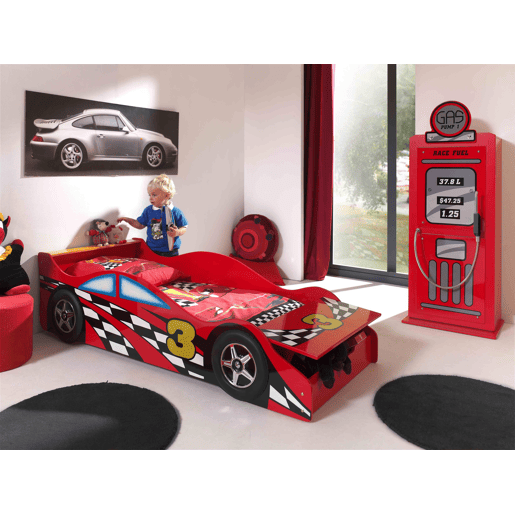 Cama de solteiro infantil AUTO KSB015 70x140 cm Vermelho