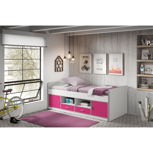 Cama de solteiro infantil BONNY KSB005 90x200 cm Rosa