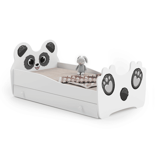 Cama de solteiro infantil ANIMALS KSB015 70x140 cm Branco