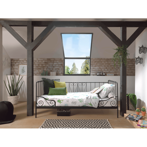 Cama de solteiro infantil ALICE KSB005 90x200 cm Preto