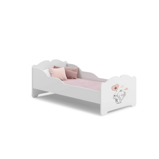 Cama de solteiro infantil ANNA KSB015 70x140 cm Branco