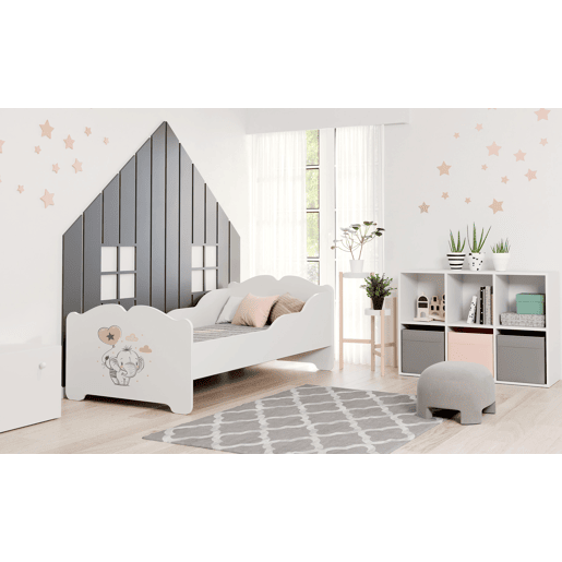 Cama de solteiro infantil ANNA KSB015 70x140 cm Branco