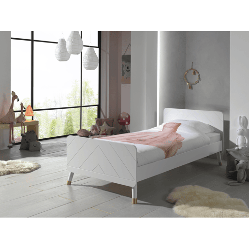Cama de solteiro infantil BILLY KSB005 90x200 cm Branco