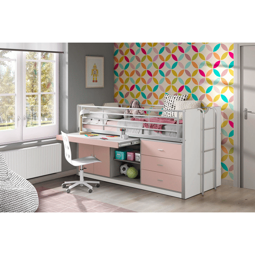 Cama de solteiro infantil BONNY KSB005 90x200 cm Rosa