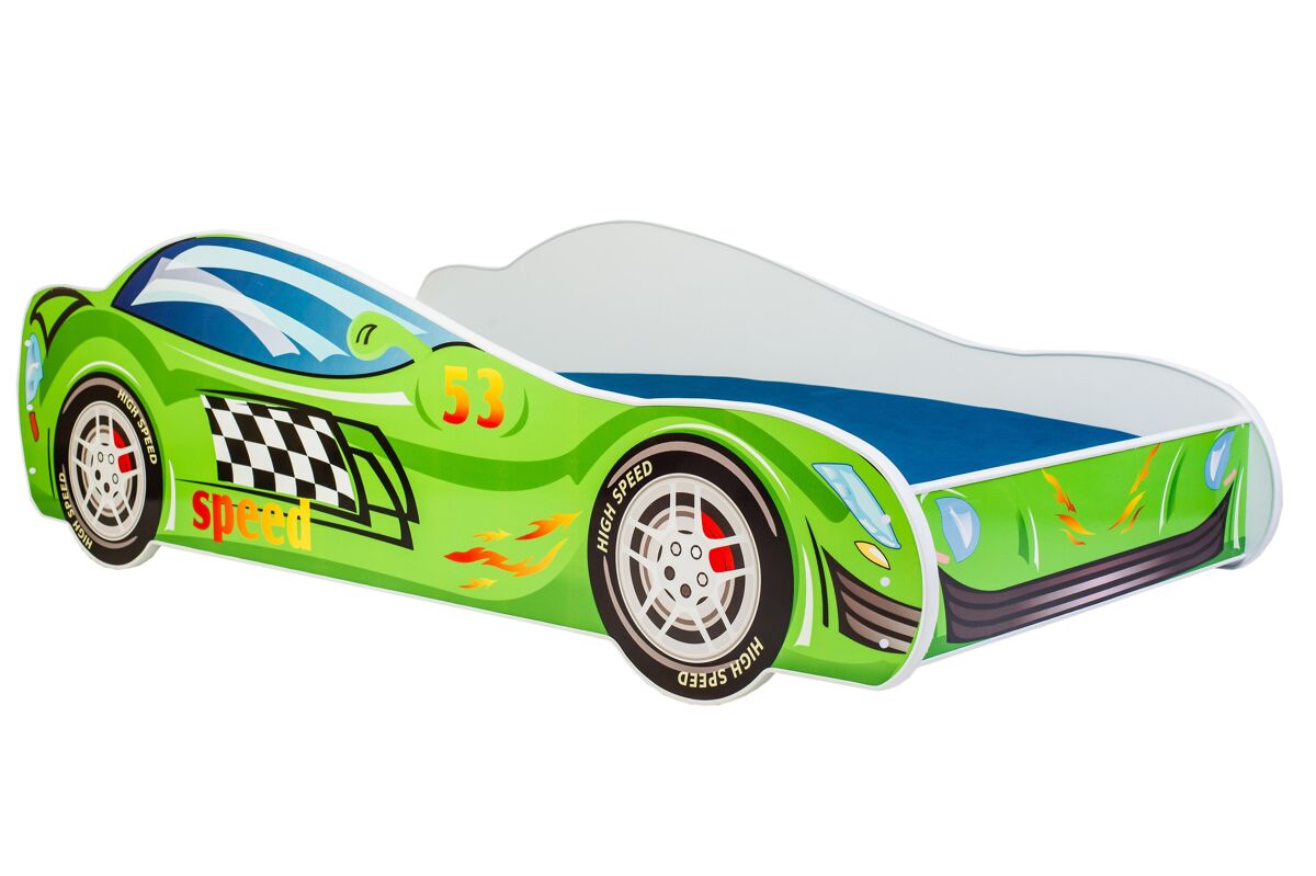 Cama infantil car ksb001 84x165x49 verde