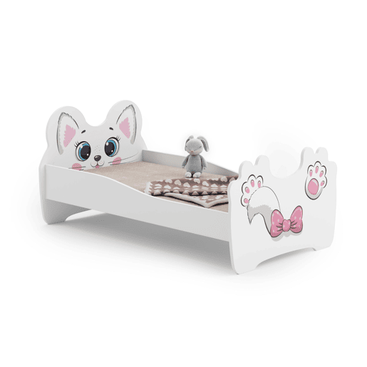 Cama de solteiro infantil ANIMALS KSB001 80x160 cm Branco