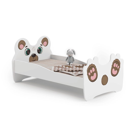 Cama de solteiro infantil ANIMALS KSB001 80x160 cm Branco