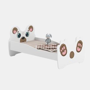 Cama de solteiro infantil ANIMALS KSB001 80x160 cm Branco