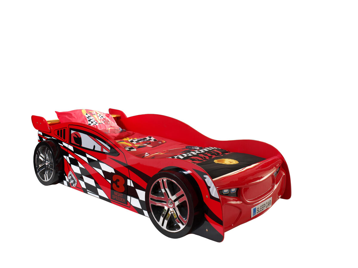 Cama infantil auto ksb005 111x229x60 rojo