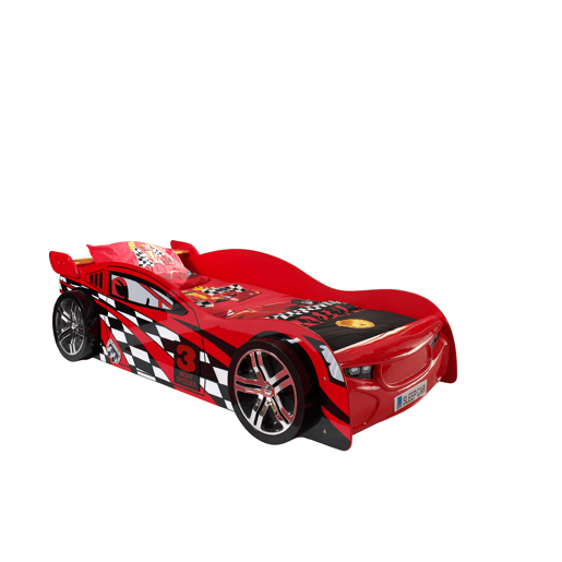 Cama de solteiro infantil AUTO KSB005 90x200 cm Vermelho